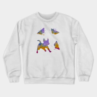 Jack Russell Terrier Art, With Butterflies, Butterfly Dog Art Crewneck Sweatshirt